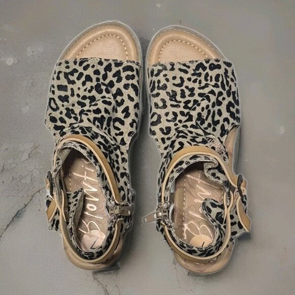Blowfish Malibu Brisa 2 Peep Toe Ankle Animal Print Sandals Women's Size 7 NWOB - Picture 5 of 7